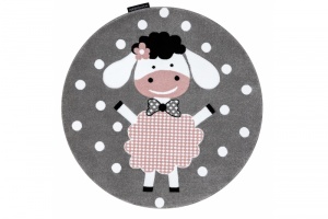 Detský sivý koberec PETIT ovečka kruh
