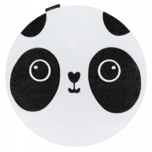 Detský biely koberec PETIT panda kruh