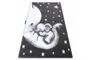 Detský sivý koberec PETIT Slon