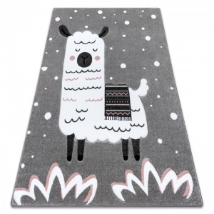Detský sivý koberec PETIT Lama