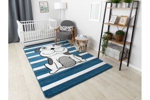 Detský modrý koberec PETIT Pes