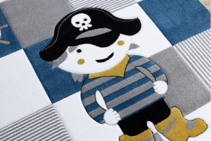 Detský modrý koberec PETIT Pirát