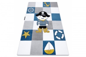 Detský modrý koberec PETIT Pirát