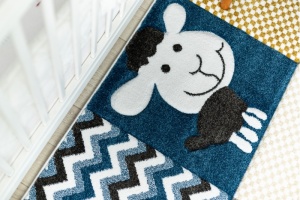 Detský sivý koberec PETIT Zvieratká