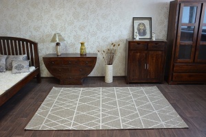 Šnúrkový koberec sizal floorlux20508 trojuholník béžový/smotanový