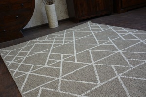 Šnúrkový koberec sizal floorlux20508 trojuholník béžový/smotanový