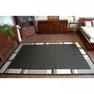 Šnúrkový koberec sizal floorlux 20195 čierny/strieborný