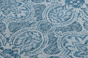 Šnúrkový koberec sizal loft 21193 modro/strieborný kruh
