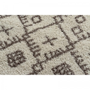 Béžový shaggy koberec Berber Tanger Maroko B5940 kruh