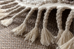 Krémový shaggy koberec Berber Beni kruh