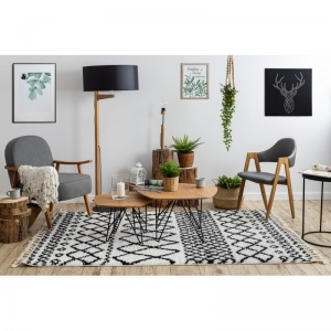 Čierno-biely Berber koberec Safi N9040