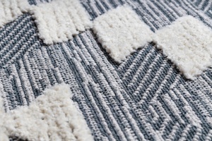 Modro-sivý shaggy koberec so strapcami Villa Z250A