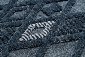 Modrý shaggy koberec so strapcami Villa Y499B