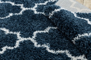 Modrý berber koberec so strapcami Unio 3488