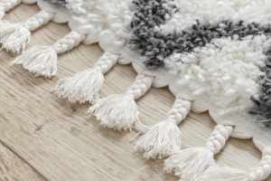 Krémovo-sivý berber koberec so strapcami Unio 3481