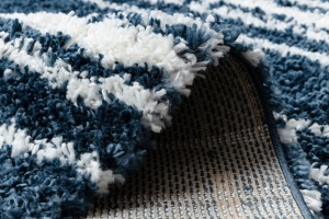 Krémový/modrý berber koberec so strapcami Unio 4080
