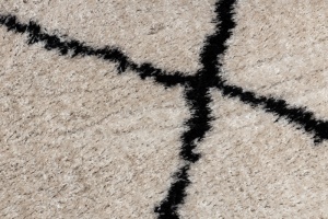 Krémový/antracitový koberec Fluffy 2373 kruh