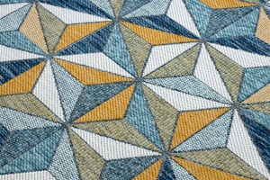 Krémovo-modrý Sizal koberec Cooper