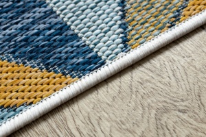 Krémovo-modrý Sizal koberec Cooper