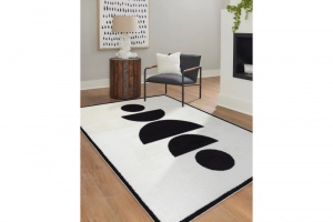 Čierno krémový koberec mode 8598